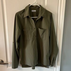 Olive Green Button-Up Shirt
